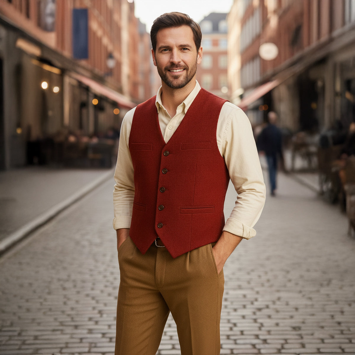 The St. Andrews Men's Vintage Gilet - Elegant Button Up Suit Vest