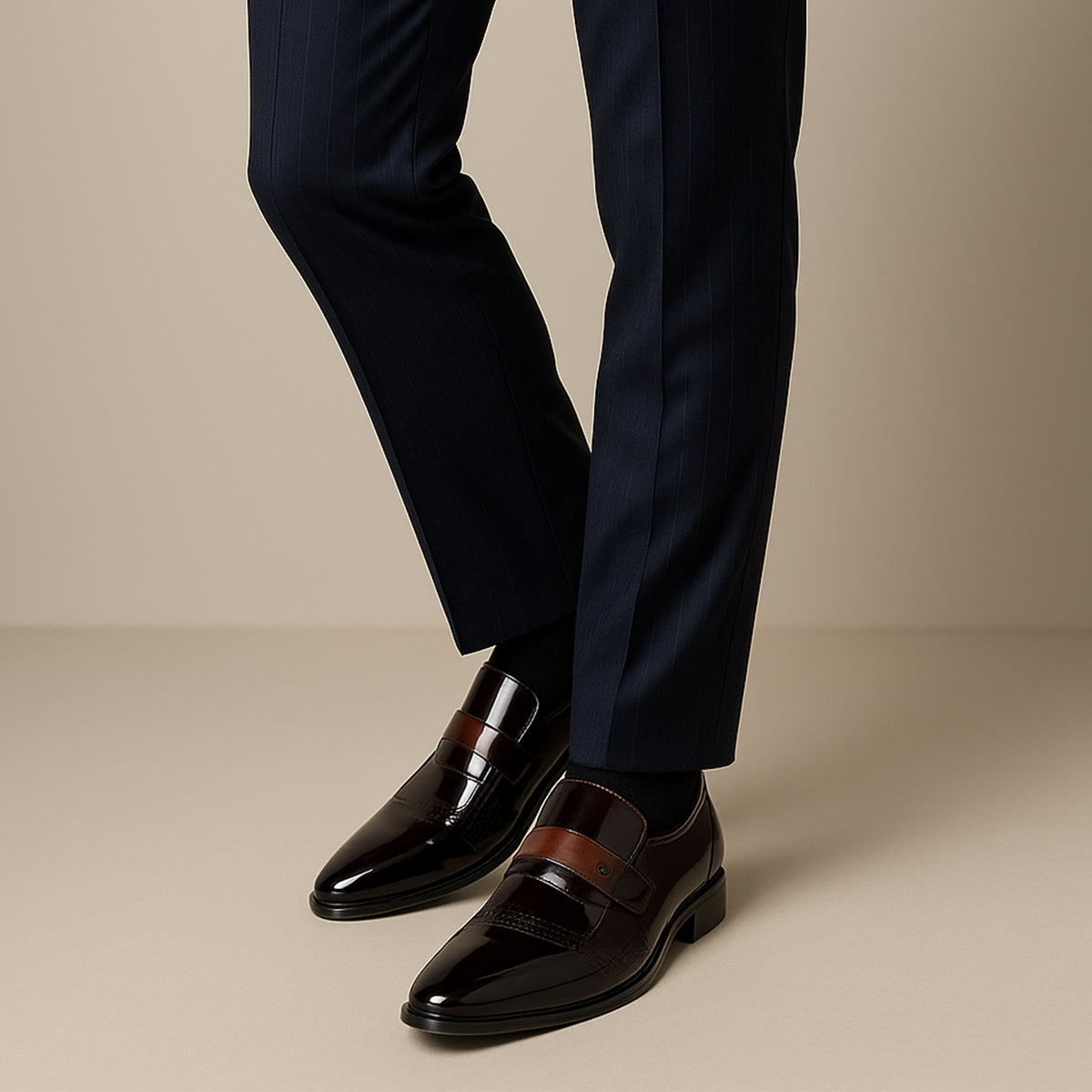 The Sirmione Men’s Patent Leather Loafers – Luxury Slip On Formal Dress Shoe