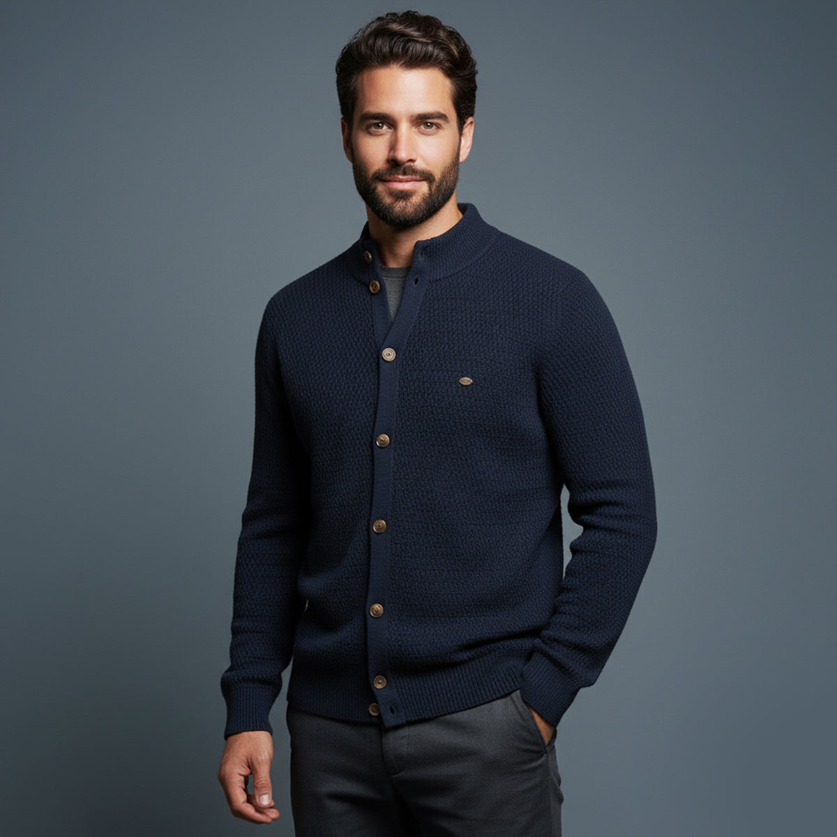 The Caernarfon Men's Casual Button Up Knitted Cardigan