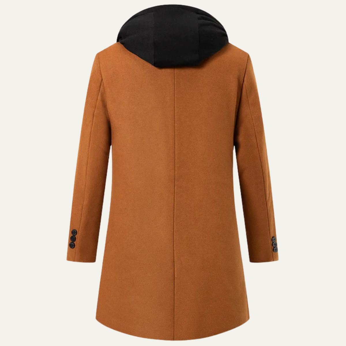 The Arundel Men's Hooded Wool Overcoat with Quilted Lining