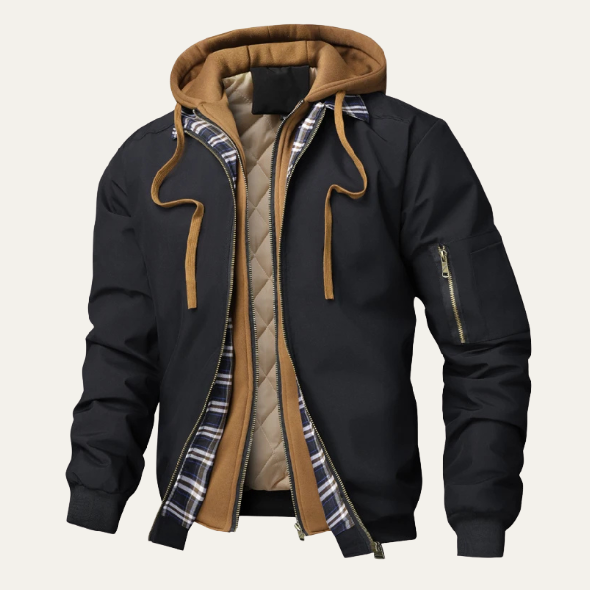 The Chianalea Men’s Casual Warm Hooded Bomber Jacket