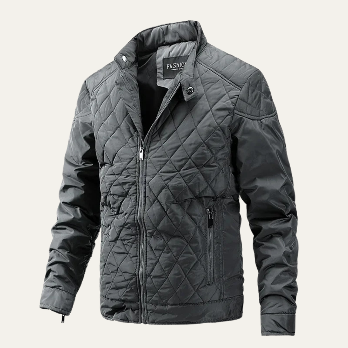 The Cabourg Men’s Lightweight Quilted Zip Up Jacket with Stand Collar