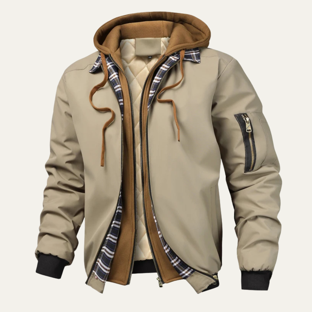 The Chianalea Men’s Casual Warm Hooded Bomber Jacket