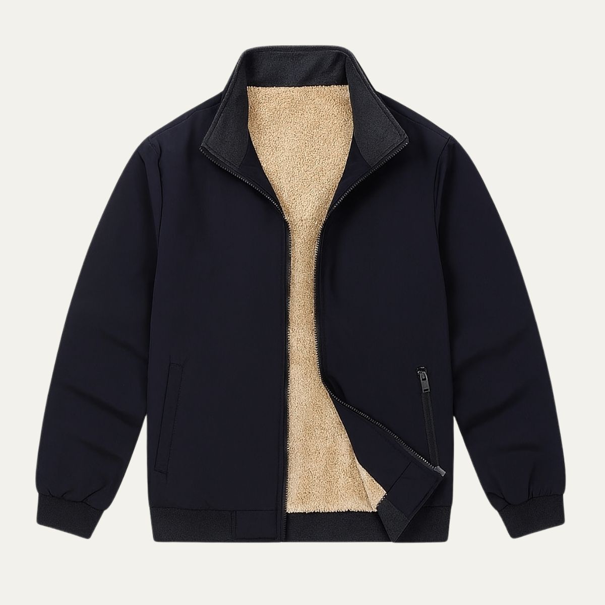 The Aspen Men’s Fleece Lined Windbreaker – Lightweight Multi Pocket Bomber Jacket