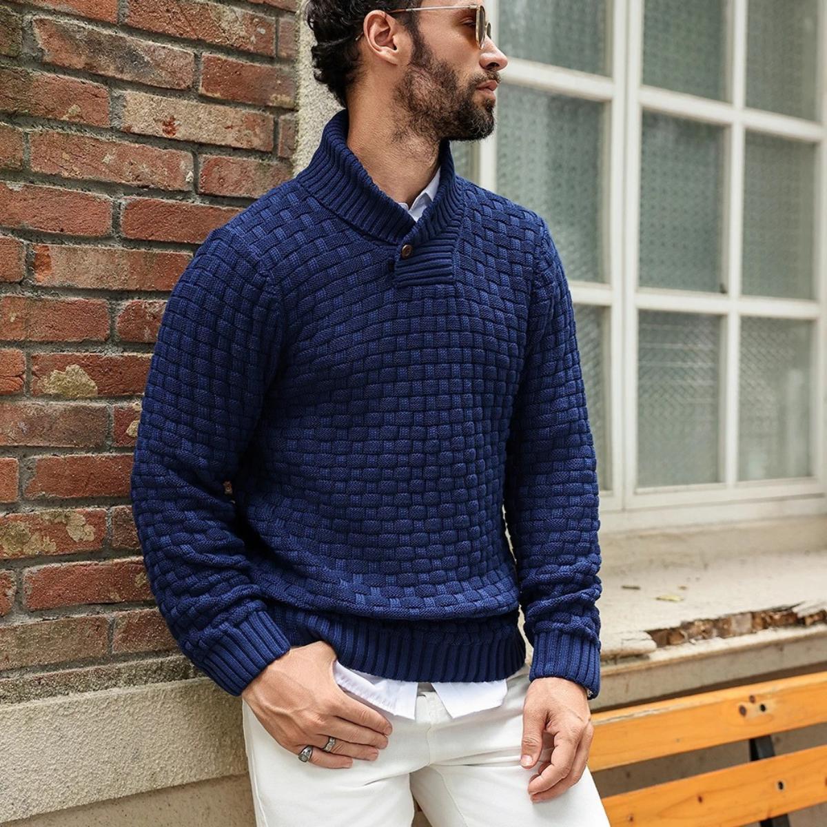 The Stirling Men's Textured Knit Winter Jumper