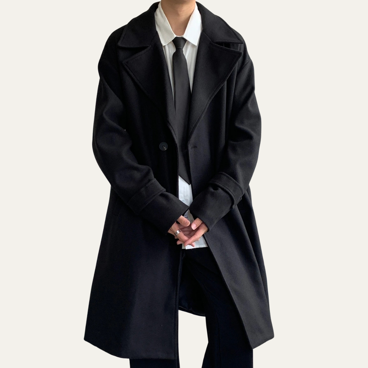 The Woolwich Men’s Smart Camel Wrap Wool Coat with Belt