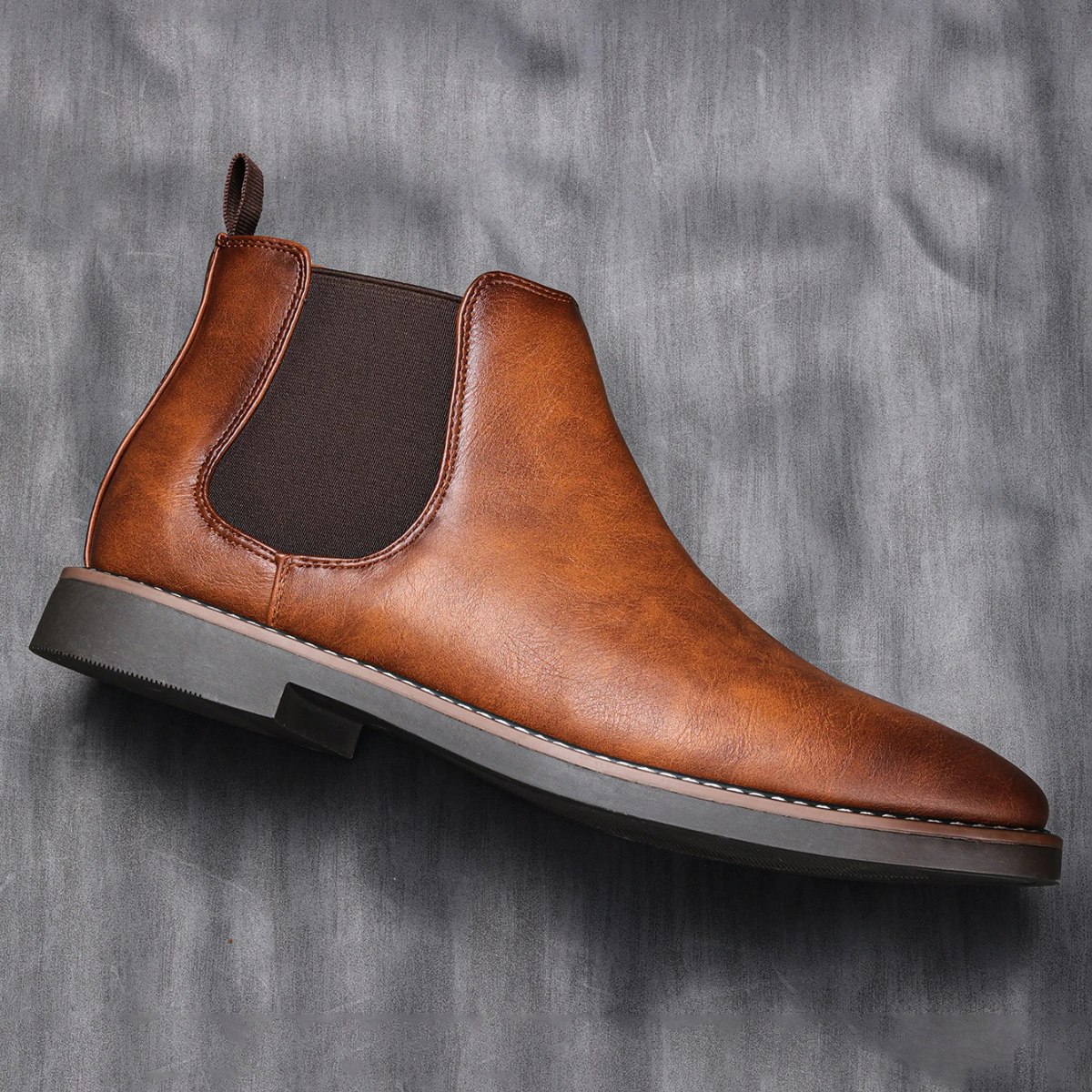 The Montalcino Men’s Brown Classic Leather Slip On Chelsea Boots