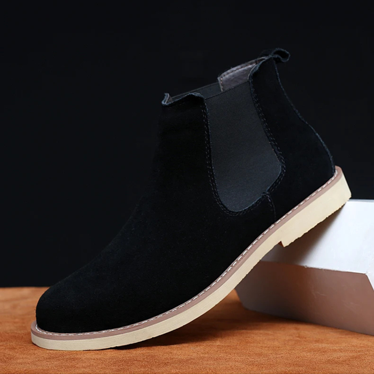 The Monaco Men’s Vintage Suede Zip Ankle Chelsea Boots