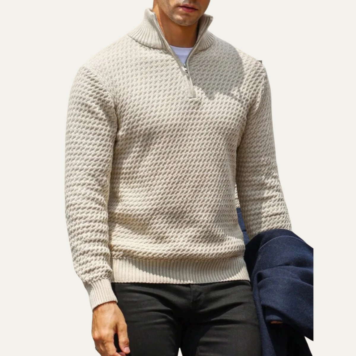 The Riviera Men’s Luxury Quarter Zip Knit Jumper