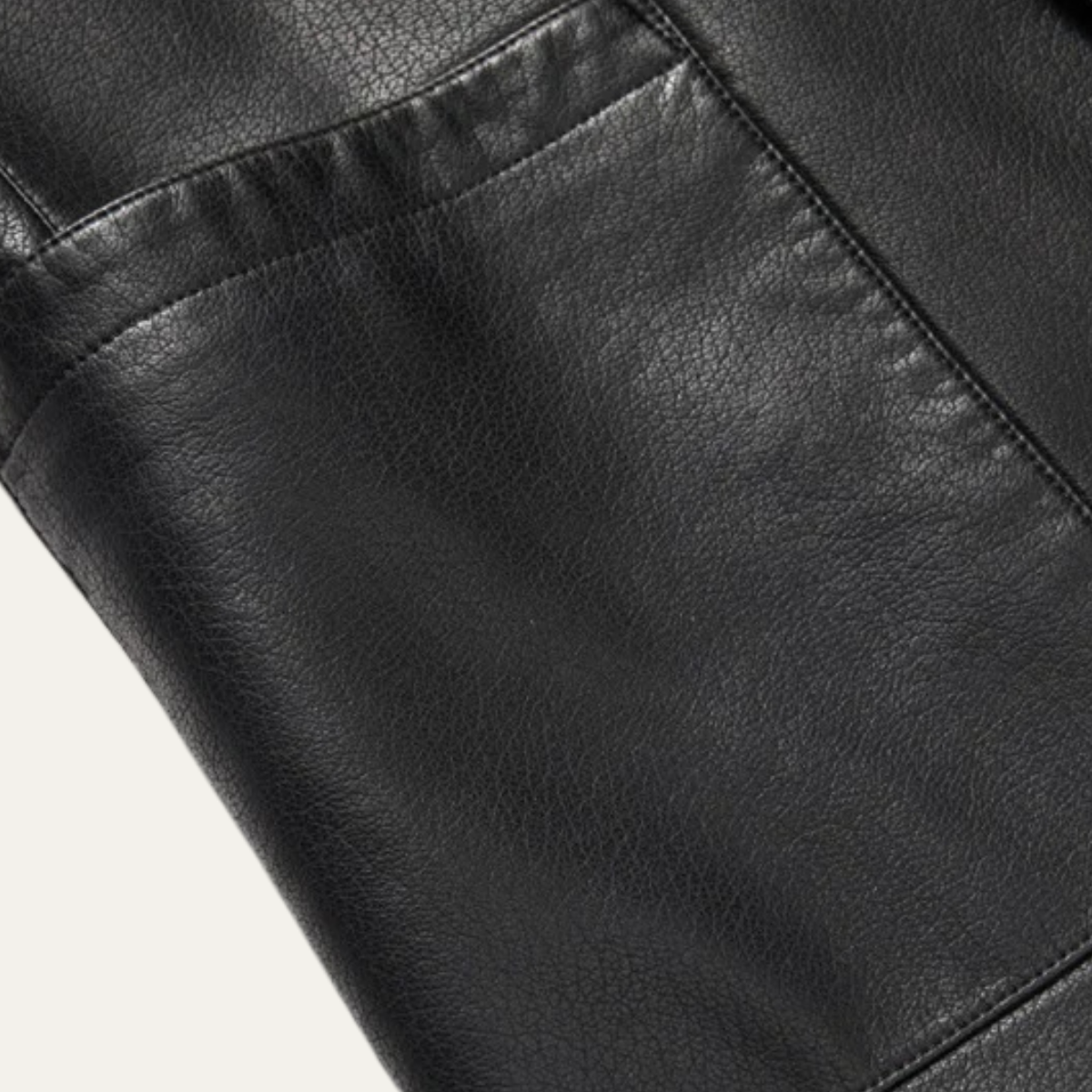 The Posillipo Men’s Smart Faux Winter Leather Blazer Jacket