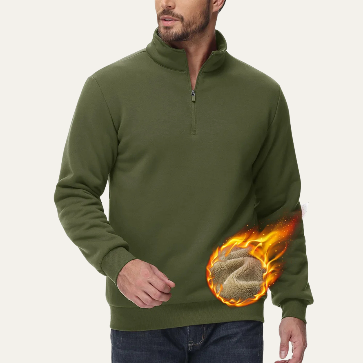 The Porta Romana Men’s Casual Thermal Warm Half Zip Turtleneck Jumper