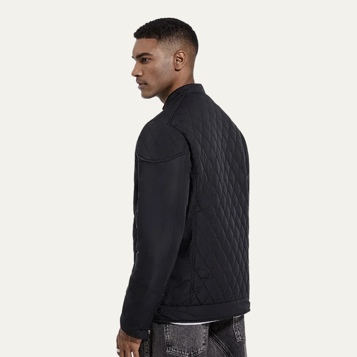 The Cabourg Men’s Lightweight Quilted Zip Up Jacket with Stand Collar