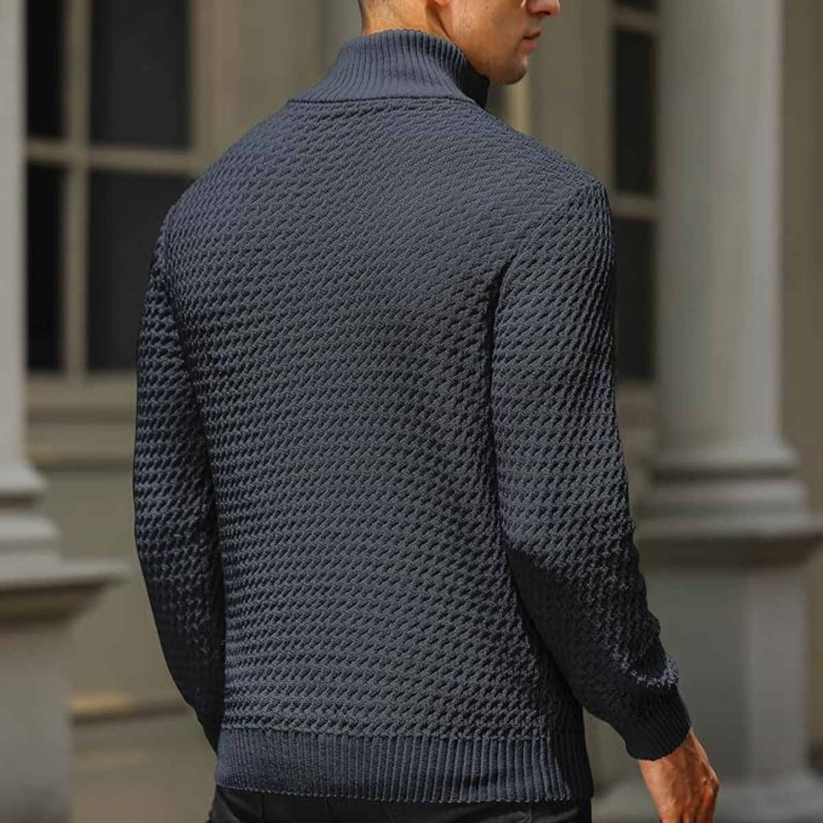 The Riviera Men’s Luxury Quarter Zip Knit Jumper