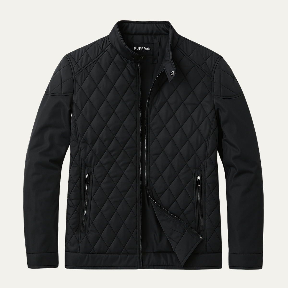 The Cabourg Men’s Lightweight Quilted Zip Up Jacket with Stand Collar