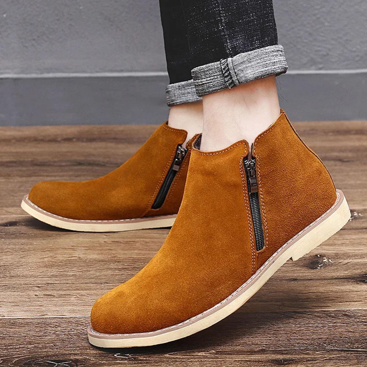The Saint Tropez Men’s Retro Suede Zip Ankle Chelsea Boots