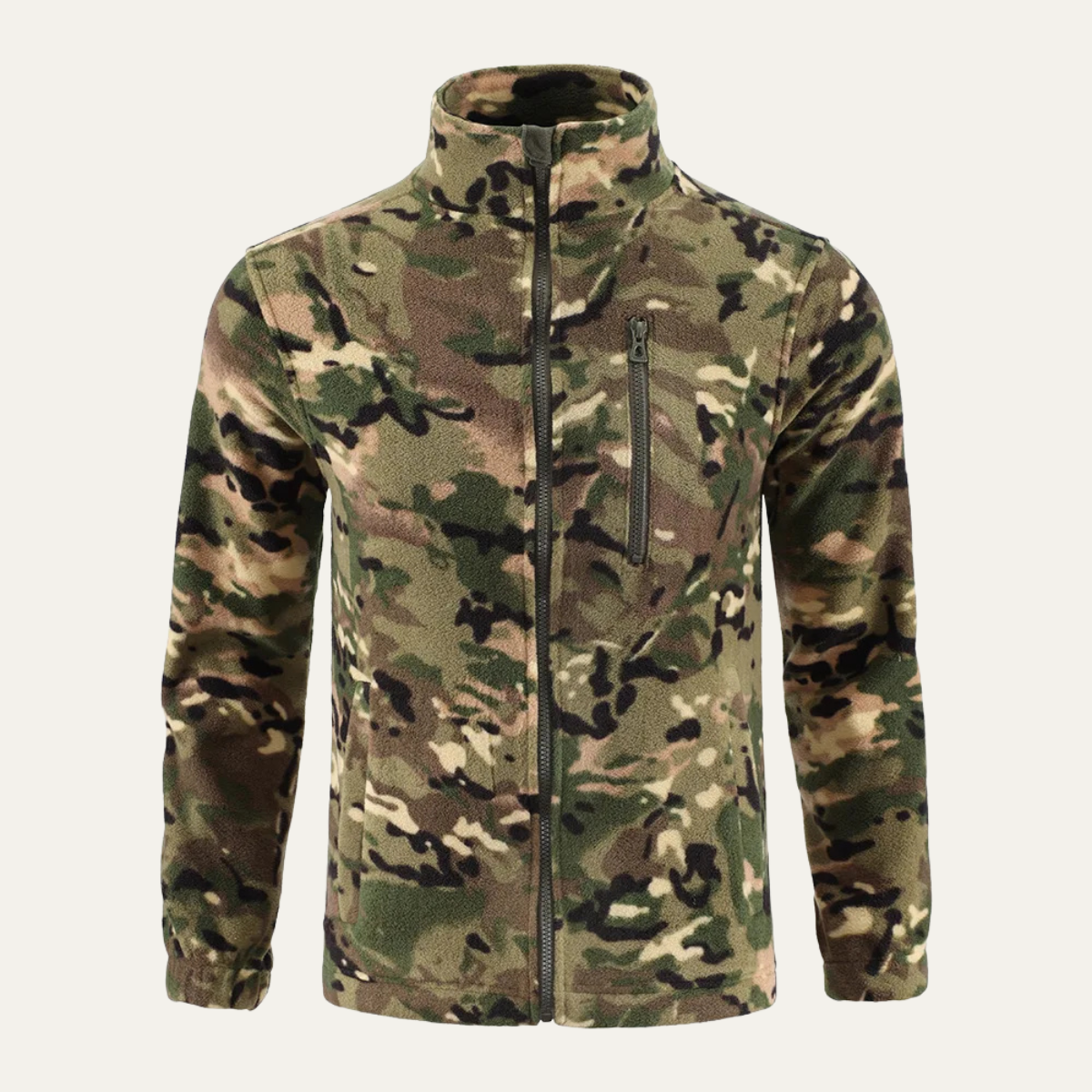 The Lecco Men’s Warm Outdoor Zip Up Fleece Camouflage Jacket