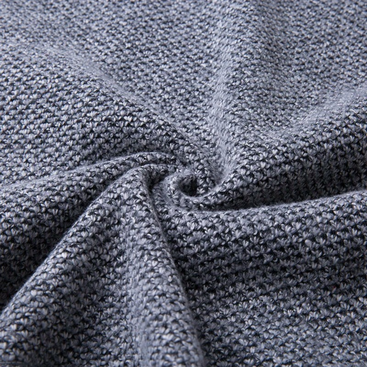 The Highland Men’s Luxury Grey Knit Autumn Winter Jumper – Suede Shoulder Detail