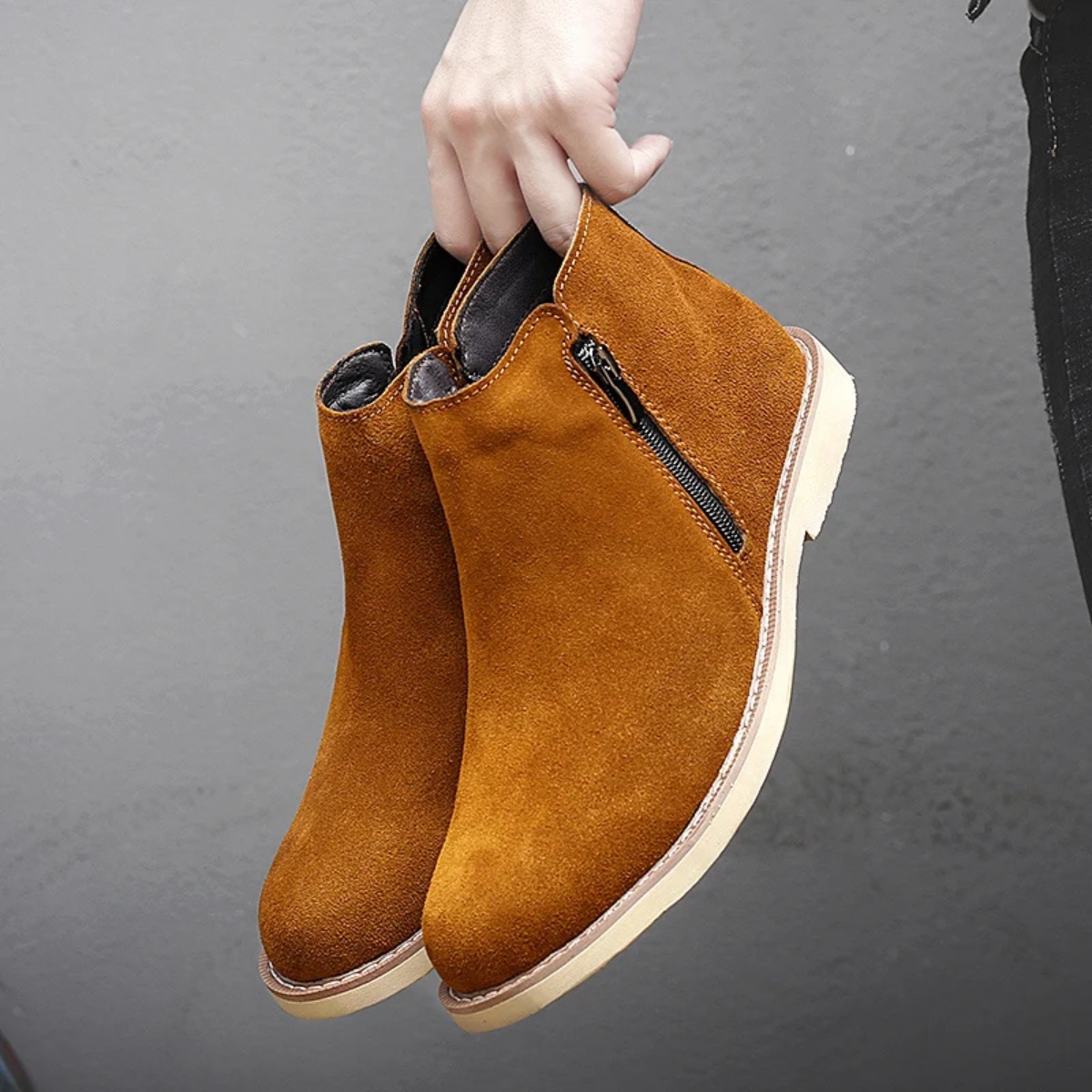 The Saint Tropez Men’s Retro Suede Zip Ankle Chelsea Boots