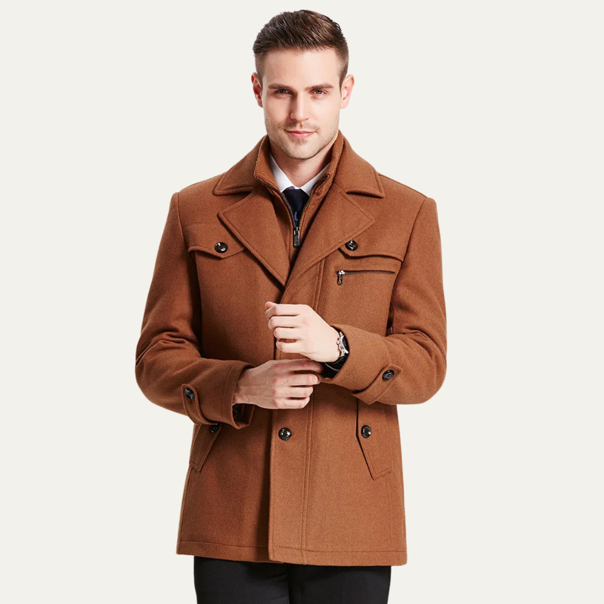 The Belgravia Men's Wool Blend Trench Coat with Quilted Lining