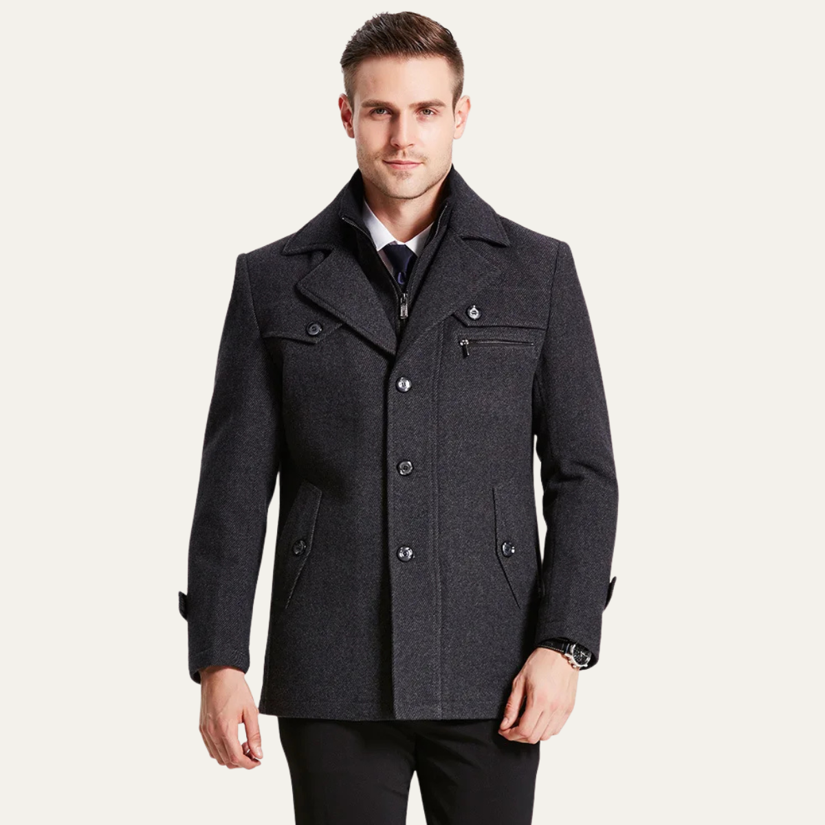 The Belgravia Men's Wool Blend Trench Coat with Quilted Lining