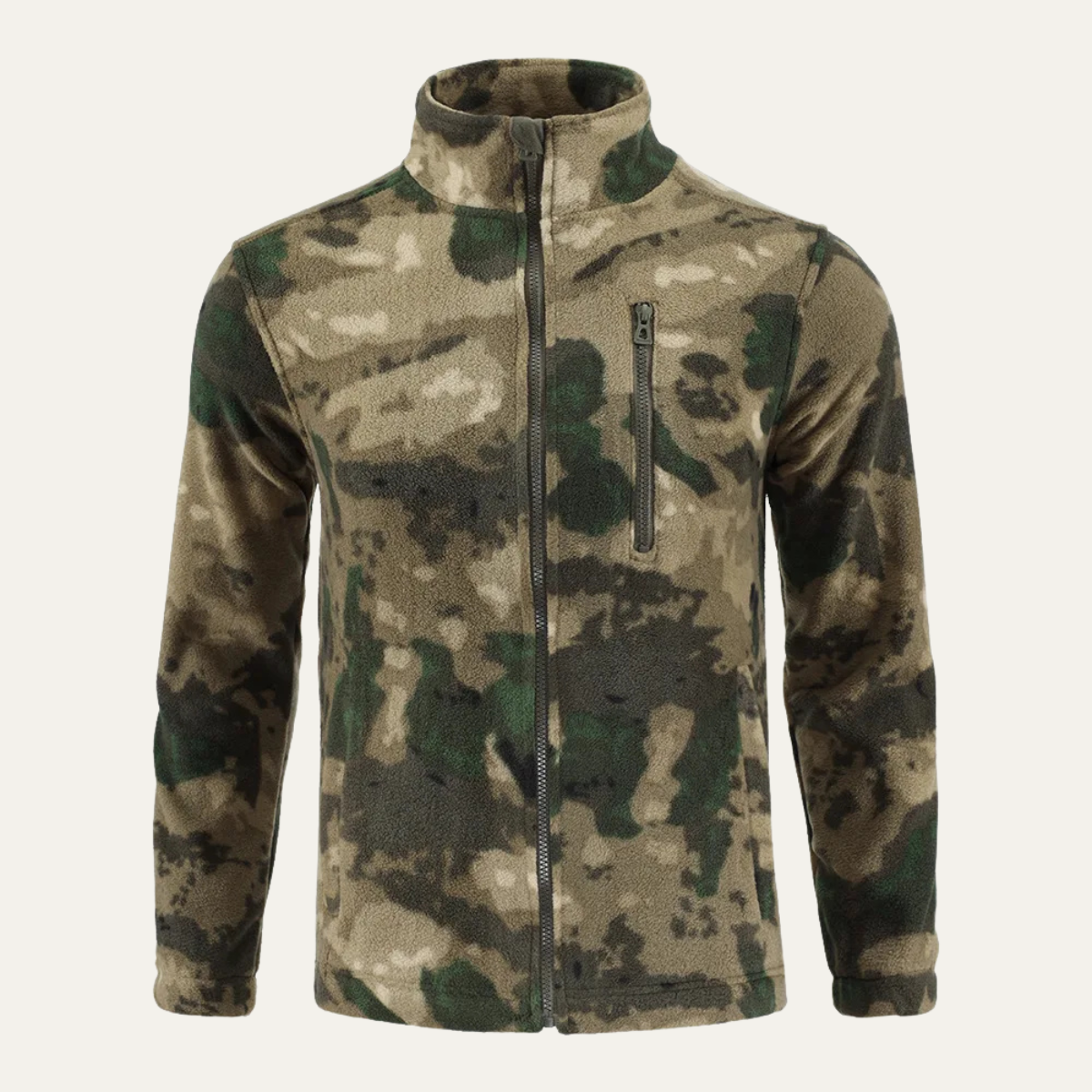 The Lecco Men’s Warm Outdoor Zip Up Fleece Camouflage Jacket