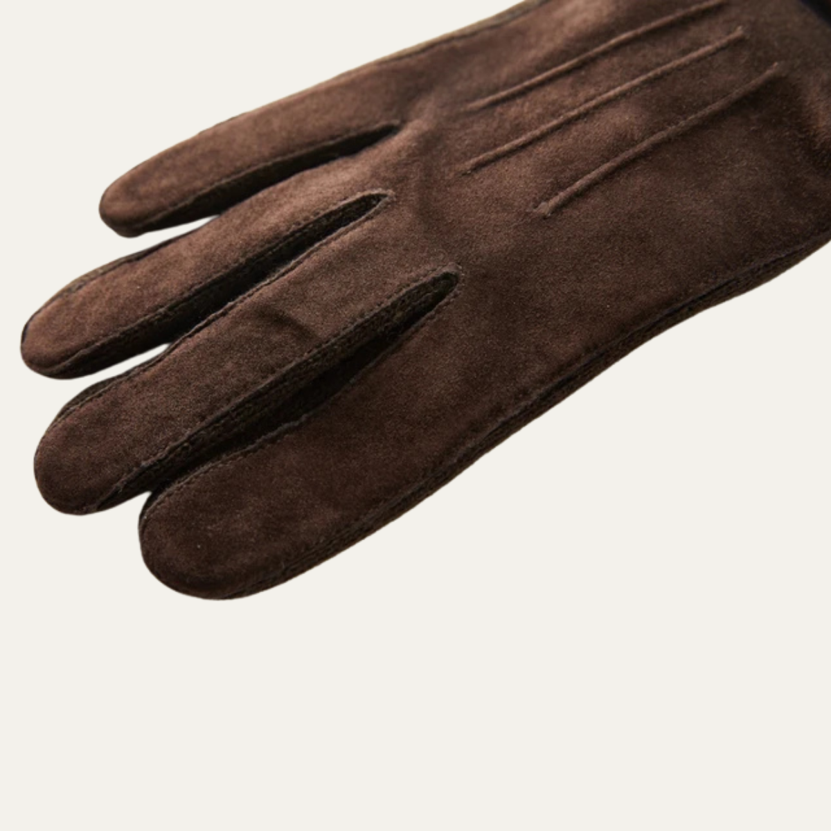 The Barolo Men’s Winter Fleece Lined Suede Gloves with Knit Cuffs