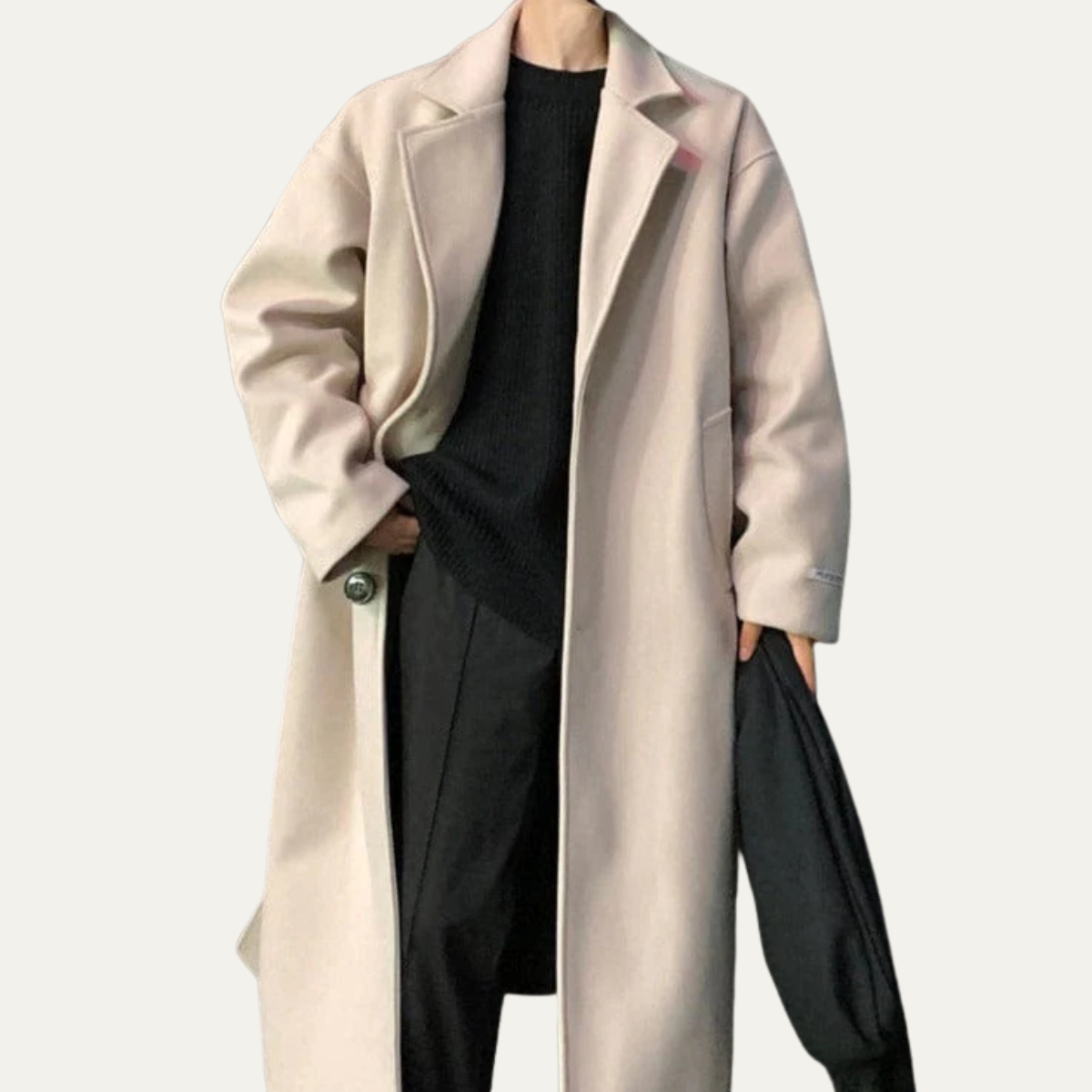 The Whitechapel Men's Elegant Camel Wrap Wool Coat with Belt