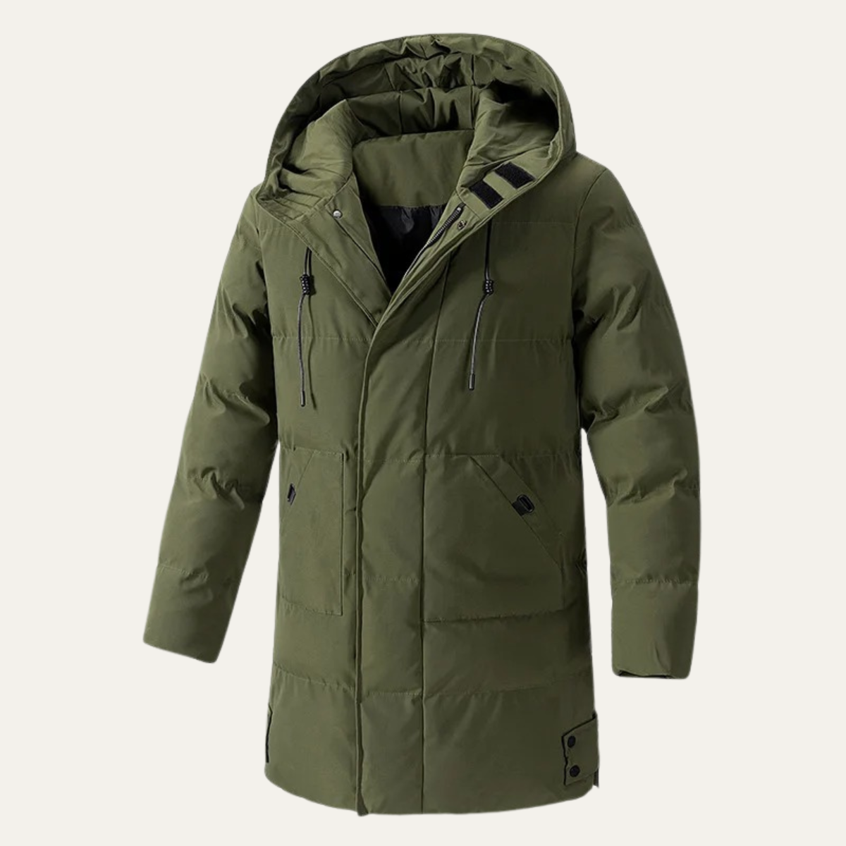 The Fulham Men’s Long Hooded Puffer Winter Jacket