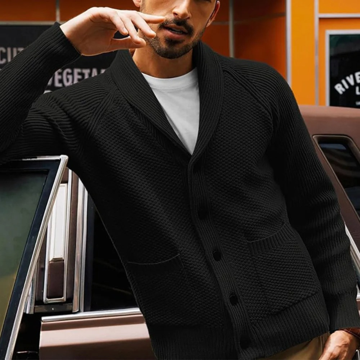 The Pembroke Men's Shawl Collar Button Up Knit Cardigan