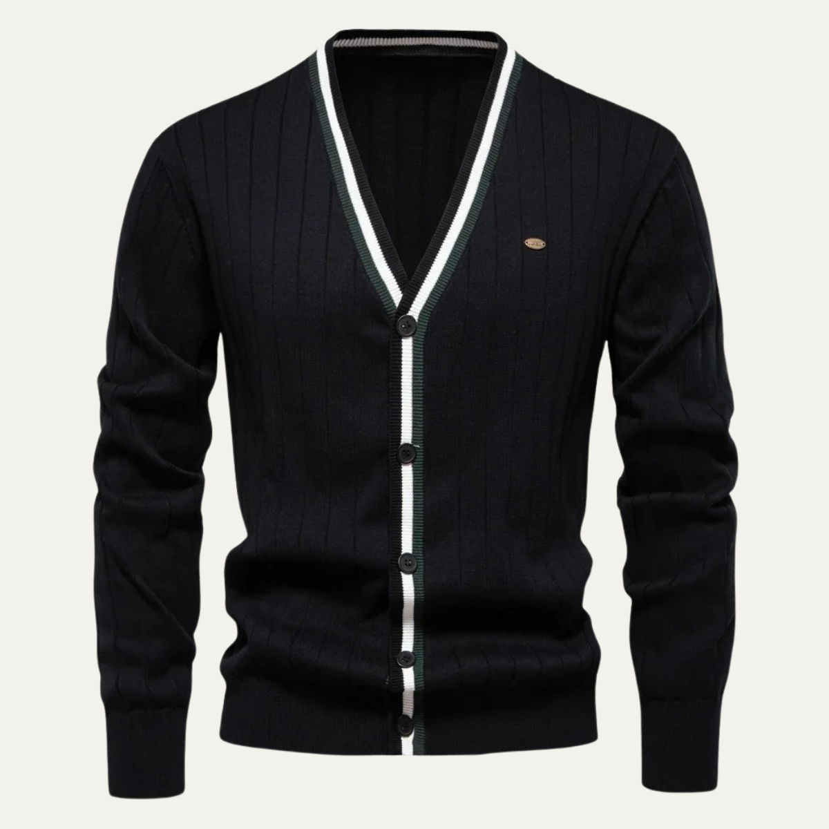 The Montecatini Men’s Slim Fit V Neck Cotton Knit Cardigan