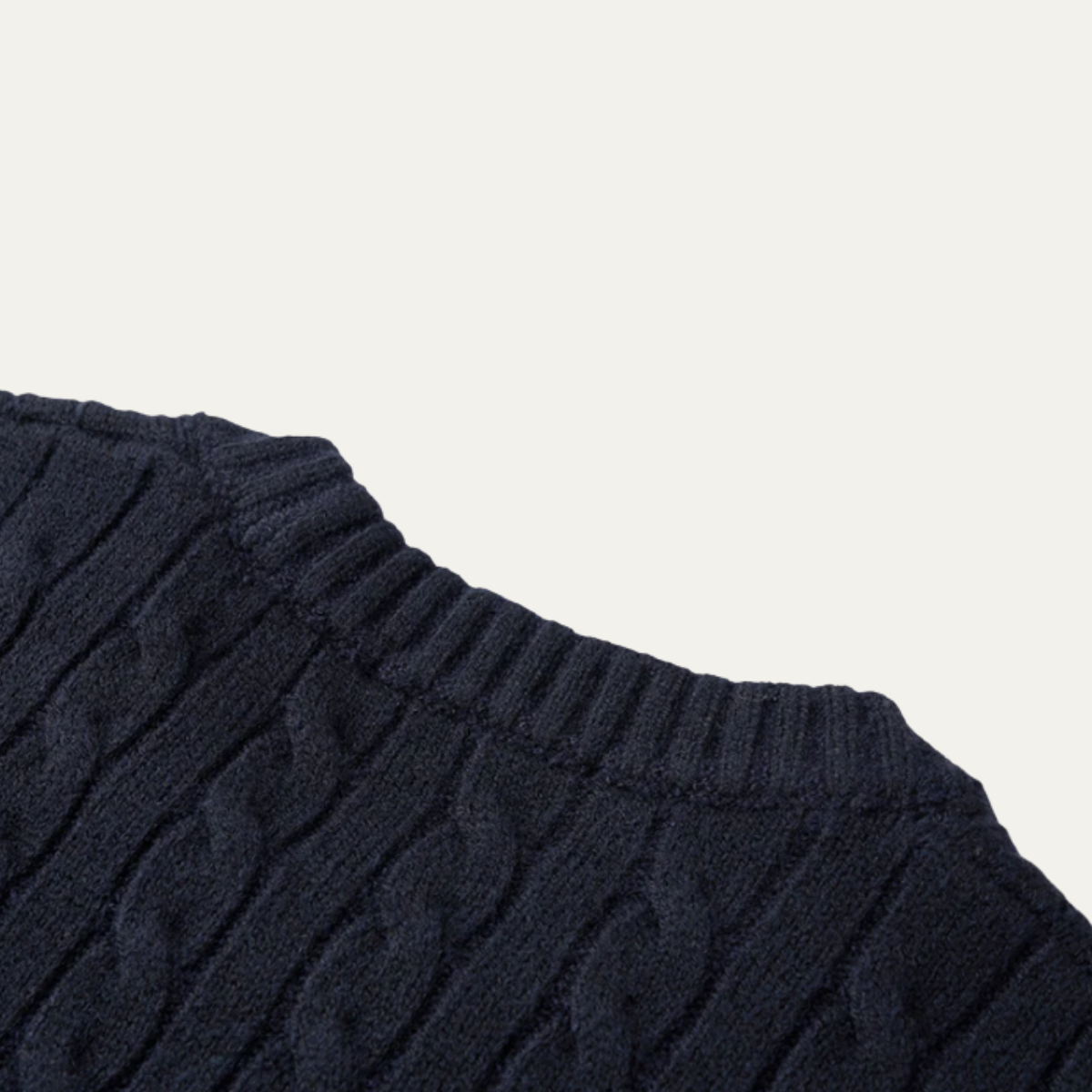 The Hever Men’s Cable Knit Crew Neck Sweater