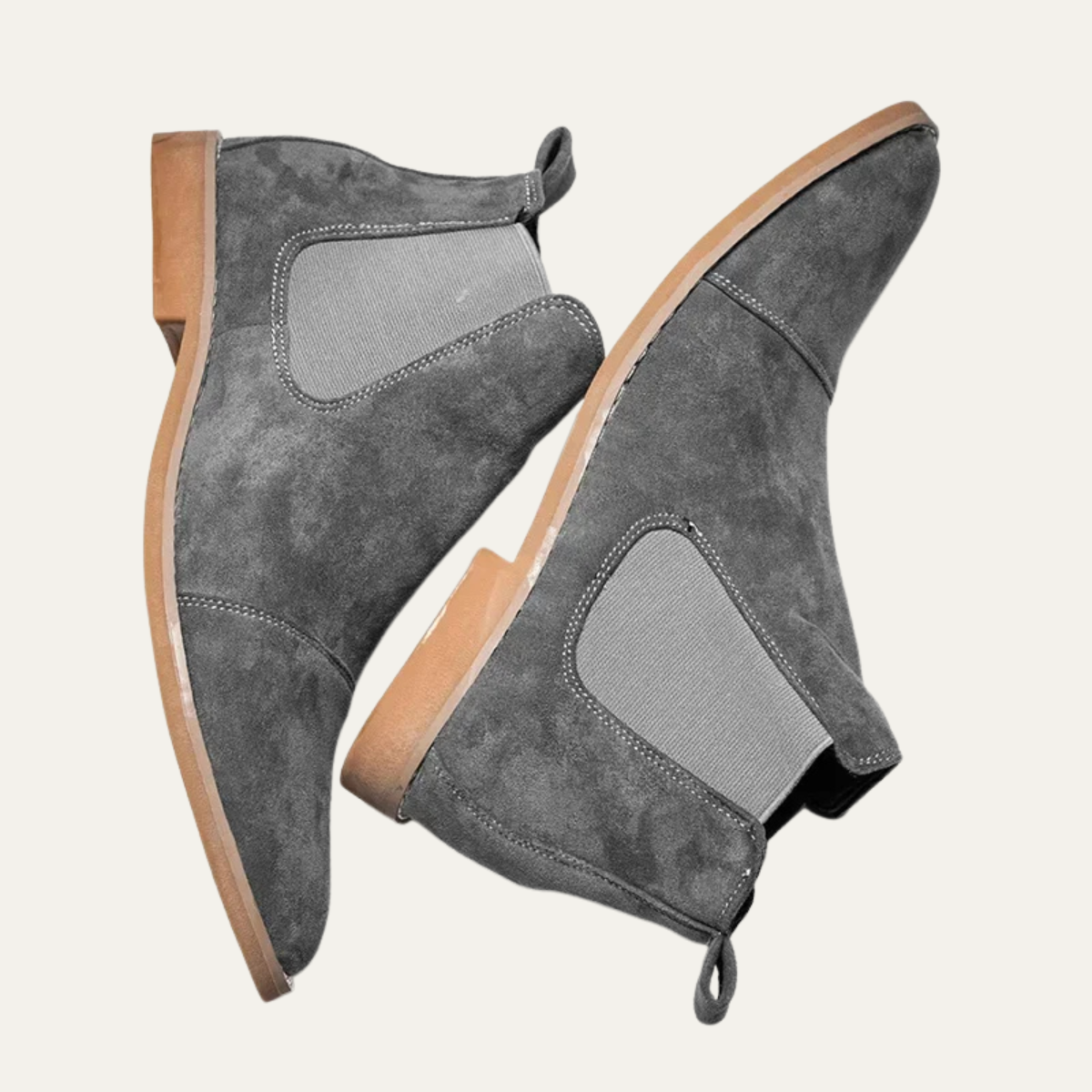 The Bracciano Men's Khaki Slip On Suede Chelsea Boots with Elastic Side Panels