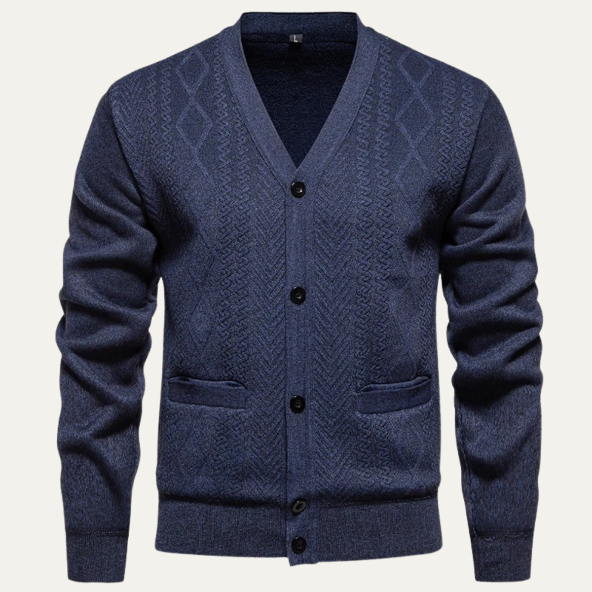 The Llangollen Men's Button Up Casual Knit Cardigan with Pockets