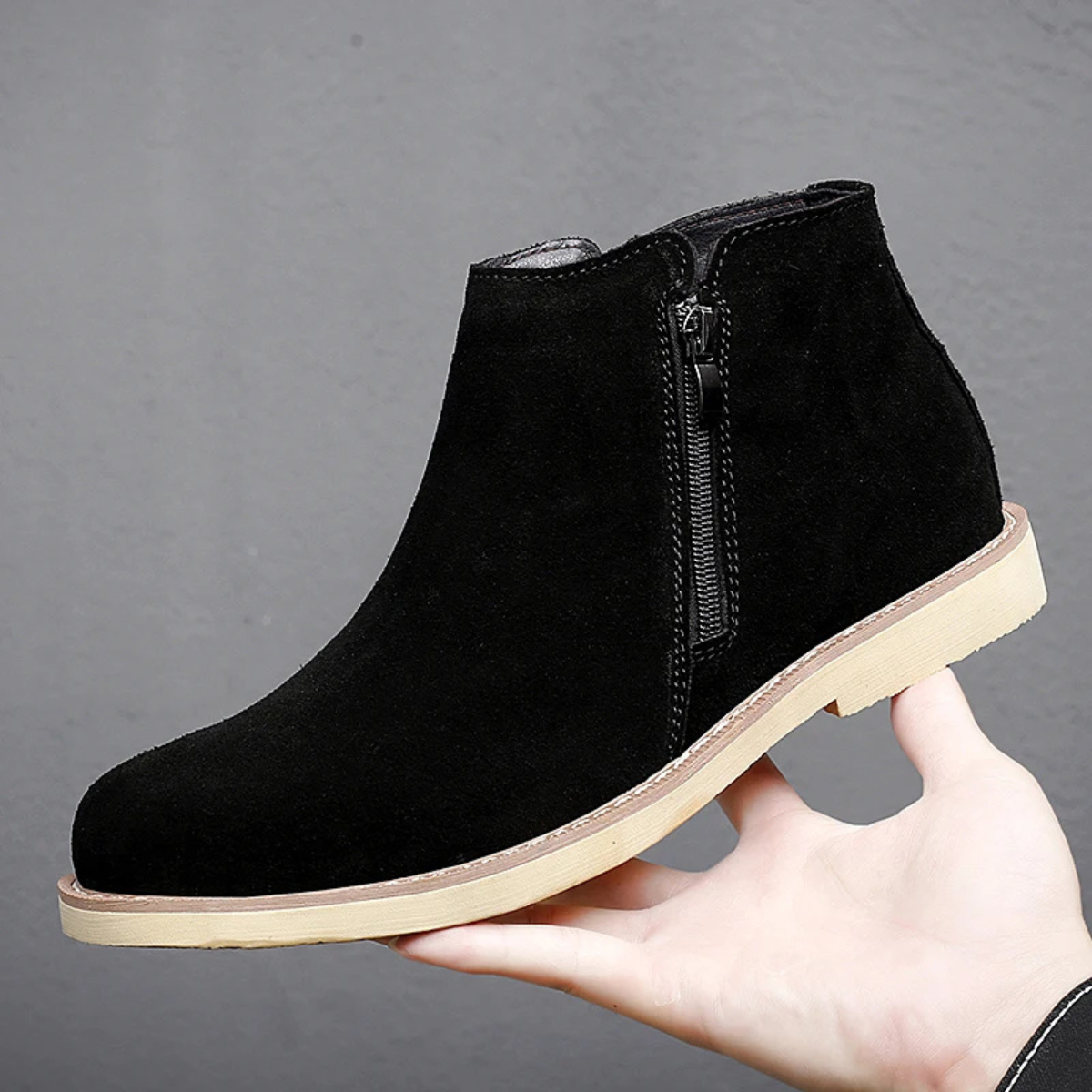 The Saint Tropez Men’s Retro Suede Zip Ankle Chelsea Boots