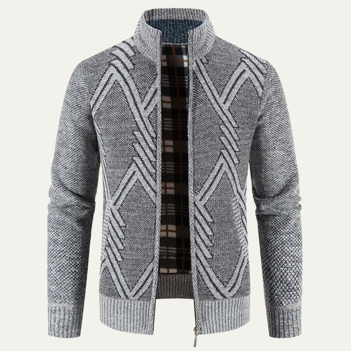 The Alford Men's Knitted Winter Zip  Cardigan