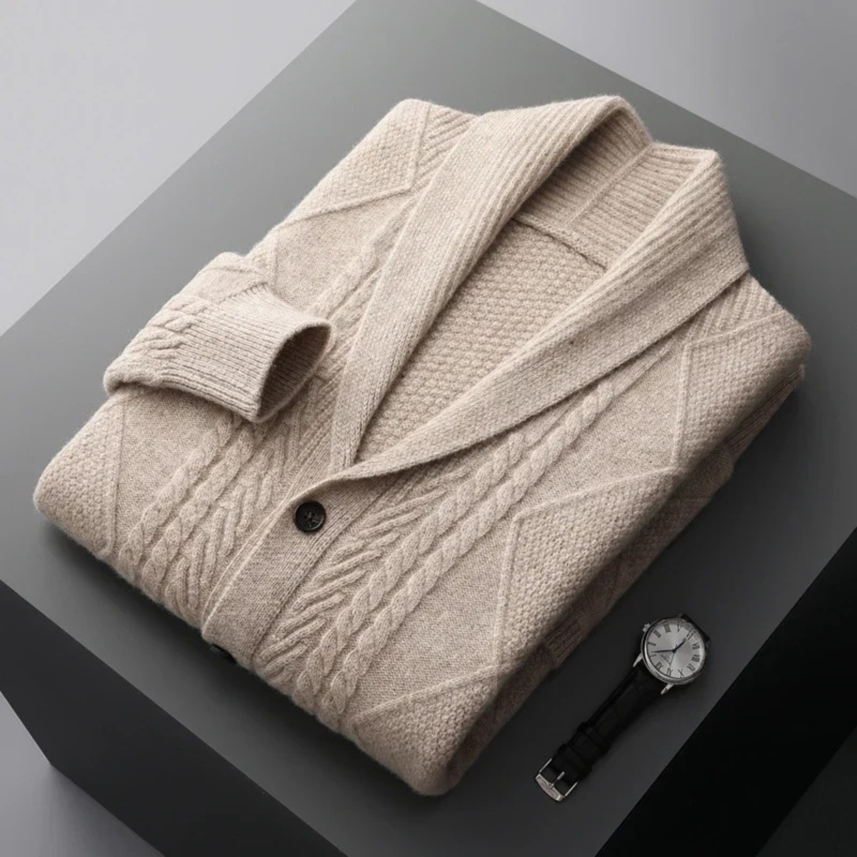 The Edinburgh Men’s Luxury Cashmere Button Cardigan