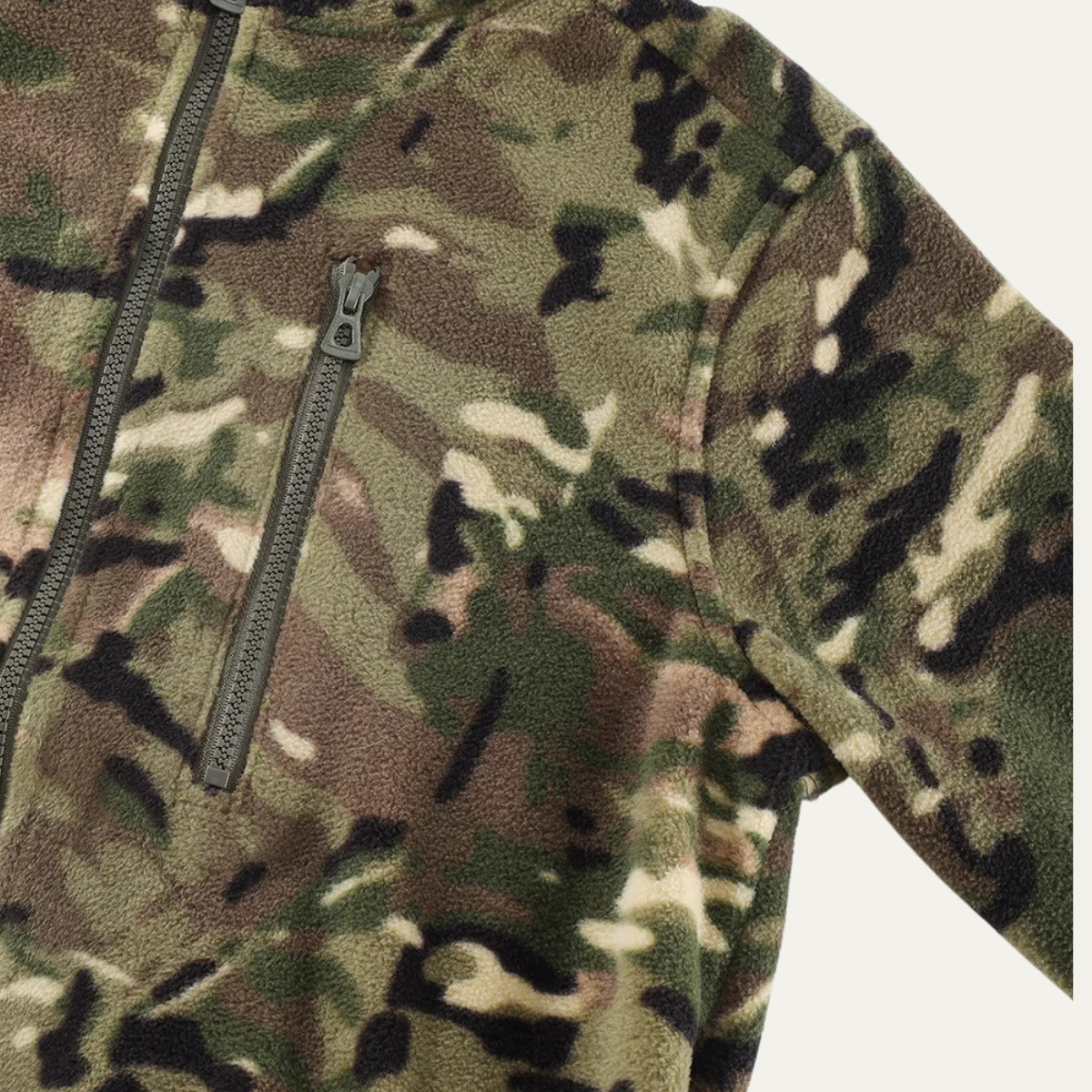 The Lecco Men’s Warm Outdoor Zip Up Fleece Camouflage Jacket