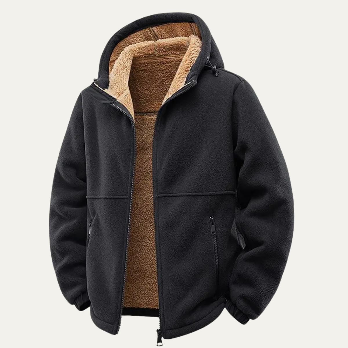 The Moscova Men’s Thick Warm Sherpa Zip Up Hooded Jacket