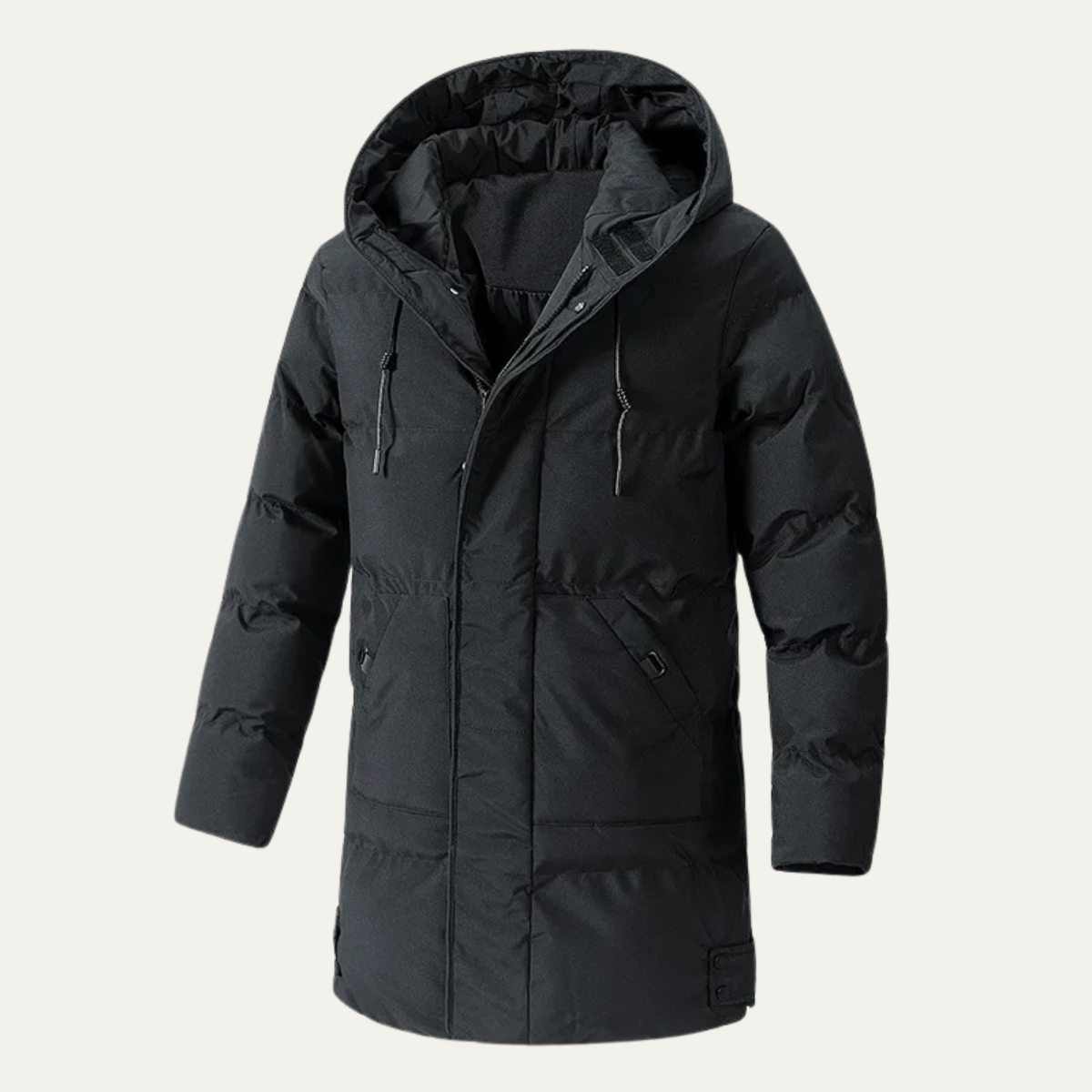 The Fulham Men’s Long Hooded Puffer Winter Jacket