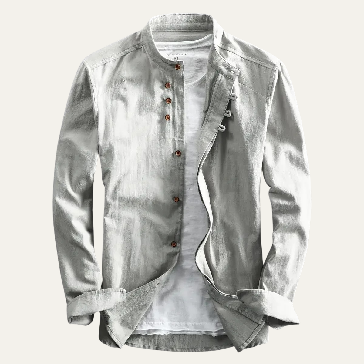 The San Teodoro Men’s Cotton Linen Button Up Collar Shirt