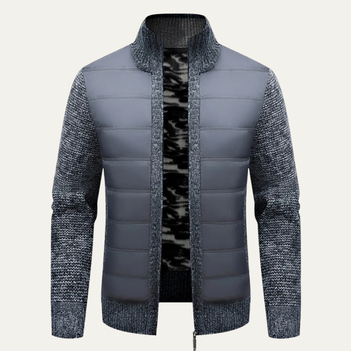 The Como Lago Men’s Winter Padded Zip Up Knit Jacket