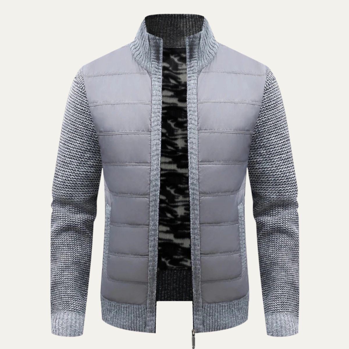 The Como Lago Men’s Winter Padded Zip Up Knit Jacket