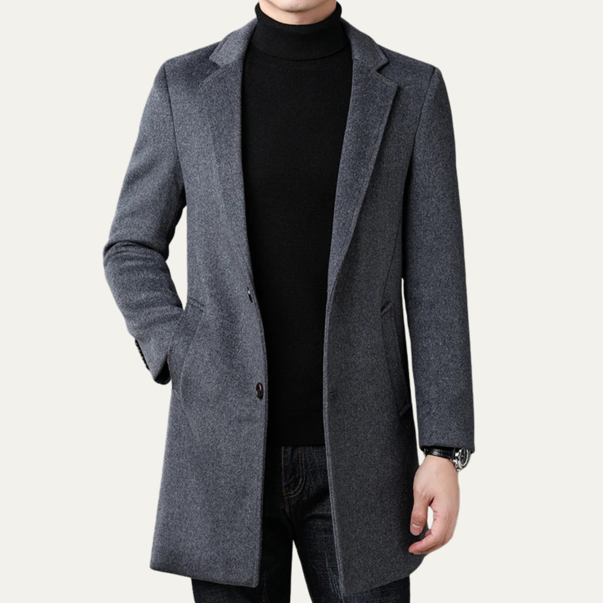 The Bournemouth Men's Wool Business Casual Long Jacket