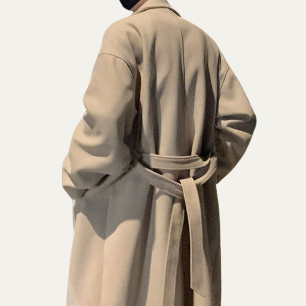 The Whitechapel Men's Elegant Camel Wrap Wool Coat with Belt