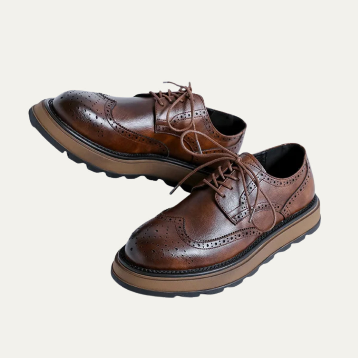 The Montalcino Men’s Leather Brogue Classic Lace Up Dress Shoes