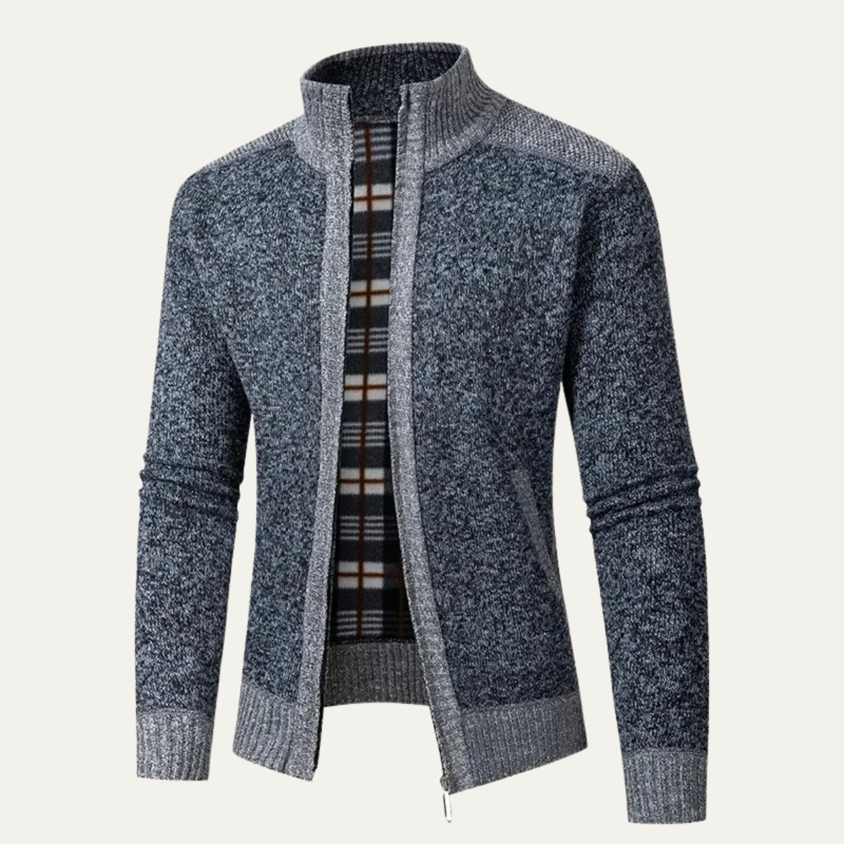 The Cirencester Men’s Thick Fleece Lined Zip Warm Knit Jacket