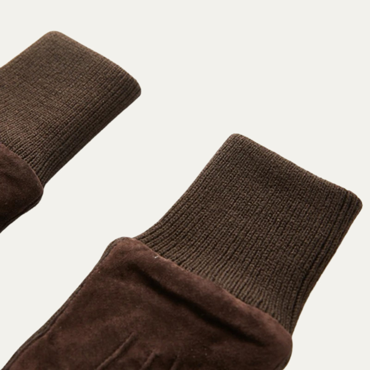 The Barolo Men’s Winter Fleece Lined Suede Gloves with Knit Cuffs