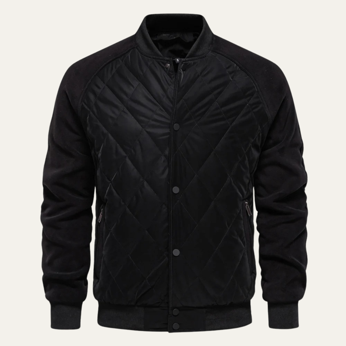 The Ryde Men’s Casual Patchwork Winter Quilted Bomber Jacket