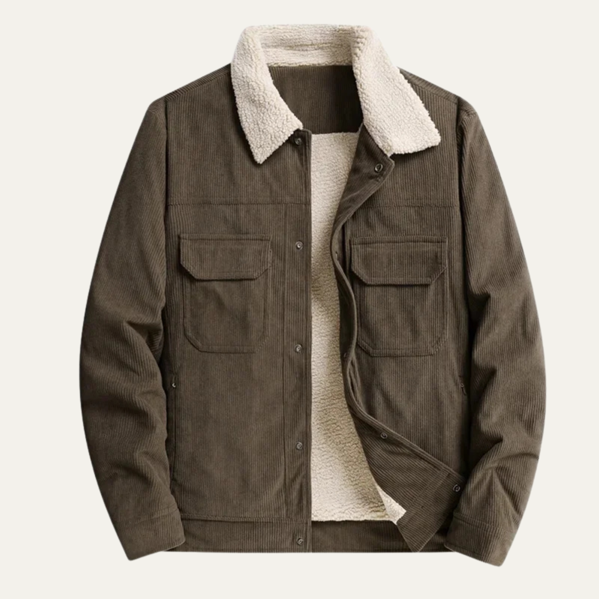 The Desenzano Men’s Sherpa Fleece Lined Warm Corduroy Jacket