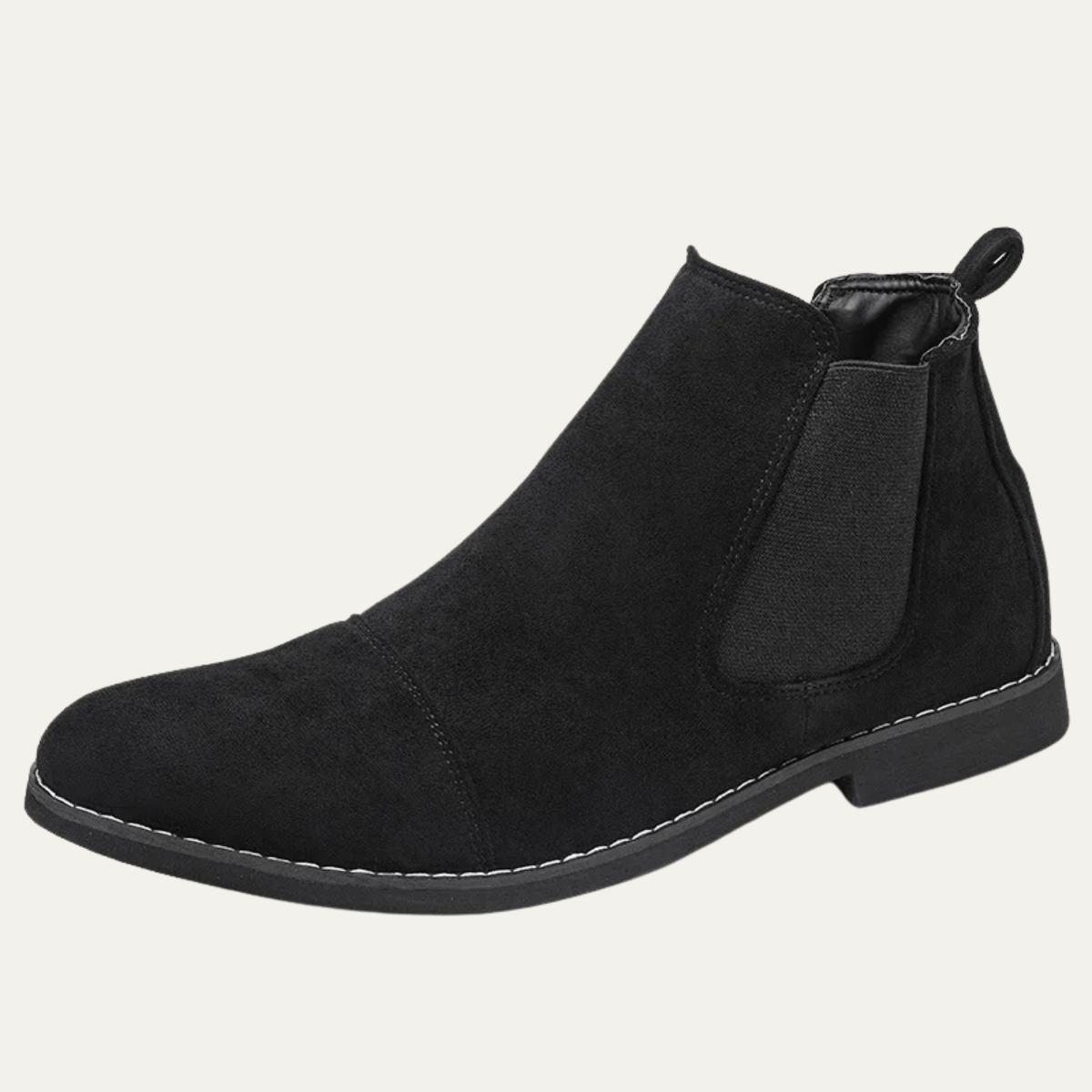 The Aventino Men's Khaki Slip On Suede Chelsea Boots with Elastic Side Panels